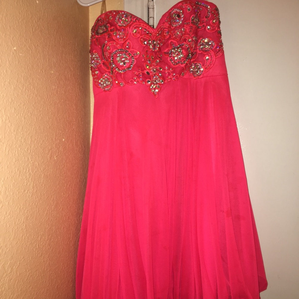 Coral colored Gala/prom short dress